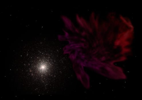 The view of the constellation in the cosmic nebula and the smoke is stellar. "Elements of this image furnished by NASA""."