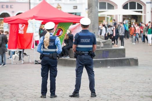 Protests in Trier on the 08.06.2020, Germany, rhineland palatinate, Antifa, demonstration against racism, protest George Floyd, people wearing masks, covid-19