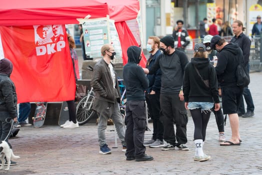 Protests in Trier on the 08.06.2020, Germany, rhineland palatinate, Antifa, demonstration against racism, protest George Floyd, people wearing masks, covid-19