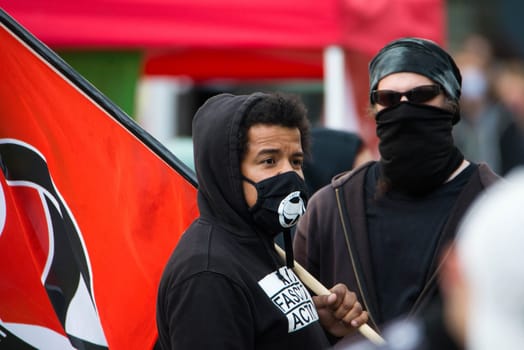 Protests in Trier on the 08.06.2020, Germany, rhineland palatinate, Antifa, demonstration against racism, protest George Floyd, people wearing masks, covid-19