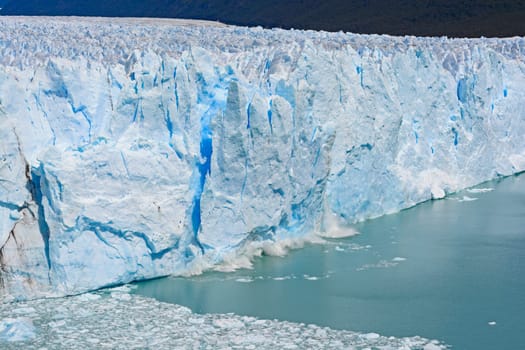 Ice Beginning to Fall off a the Perito Moreno Glacier in Los Glaciares National Park in Argentina