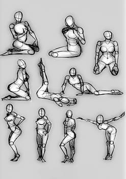 Tutorial of drawing a female body. Drawing the human body, step by step lessons.