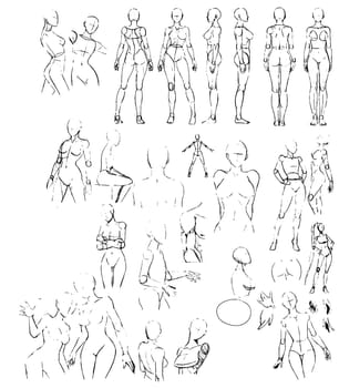 Tutorial of drawing a female body. Drawing the human body, step by step lessons.