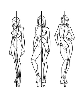 Tutorial of drawing a female body. Drawing the human body, step by step lessons.