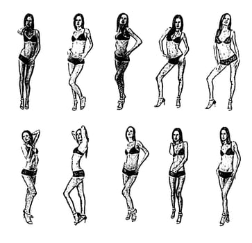 Tutorial of drawing a female body. Drawing the human body, step by step lessons.