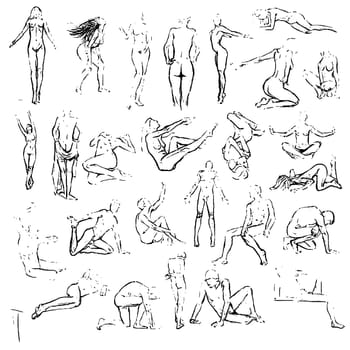 Tutorial of drawing a female body. Drawing the human body, step by step lessons.