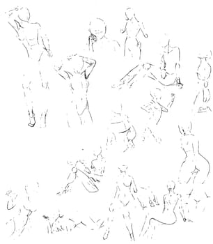 Tutorial of drawing a female body. Drawing the human body, step by step lessons. Female breast drawing tutorial. Drawing a woman's body with an emphasis on breasts.
