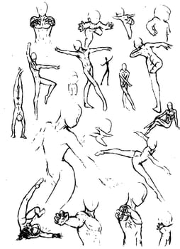Tutorial of drawing a female body. Drawing the human body, step by step lessons.