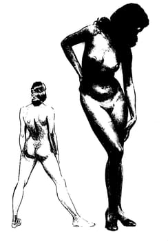 Tutorial of drawing a female body. Drawing the human body, step by step lessons.