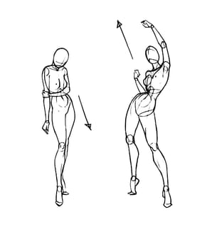 Tutorial of drawing a female body. Drawing the human body, step by step lessons.