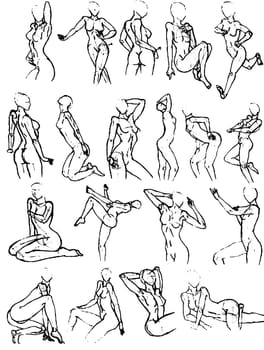 Tutorial of drawing a female body. Drawing the human body, step by step lessons.