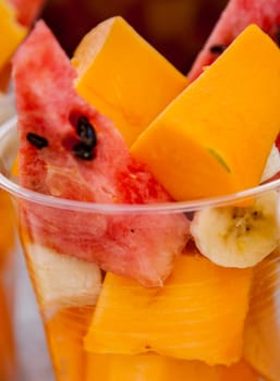 Fruit cup from a street vendor in Quito, Ecuador