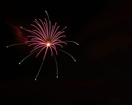 Closeup of isolated fireworks for compositing into your art