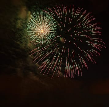 Closeup of isolated fireworks for compositing into your art