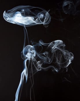 Abstract smoke with dome on top on black background