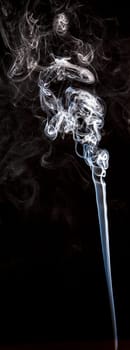 Smoke Abstract Single Column on black background