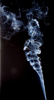 Smoke Abstract Single Column on black background