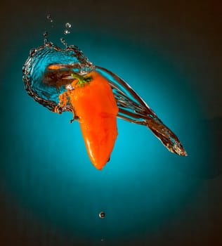 Water Splashes on Orange Mini Bell