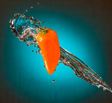 Water Splashes on Orange Mini Bell