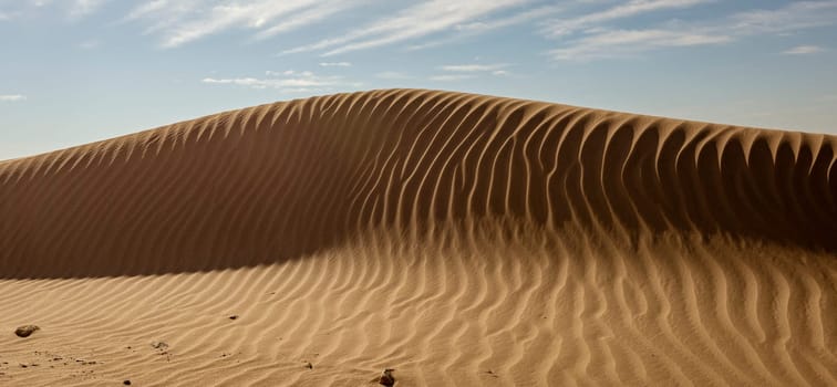 Sand dune with rippled pattern in Namibia