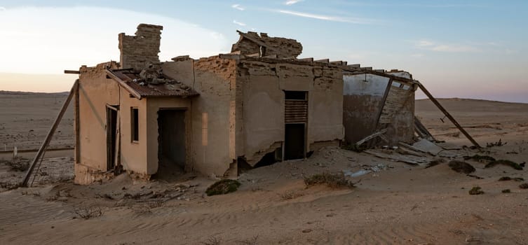 Abandoned buildings are left to rot in Kolmanskoppe, Namibia