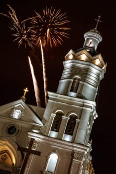 Iglesia San Blas in Cuenca at night