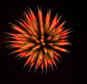 Exotic focus-poll images of fireworks, isolated for composing into your art
