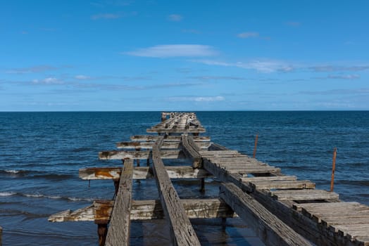 old abandoned jetty in Punta Arenas, Patagonia, Chile