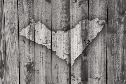 Map of Alagoas on weathered wood