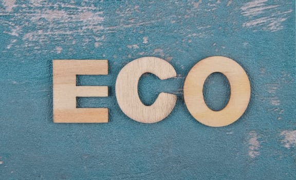 Term from wooden letters on weathered concrete