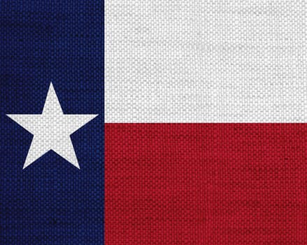 Flag of Texas on old linen