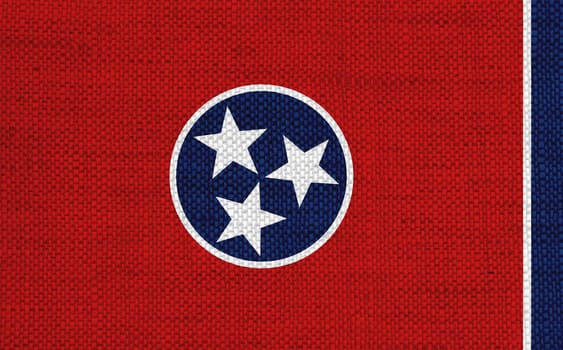 Flag of Tennessee on old linen