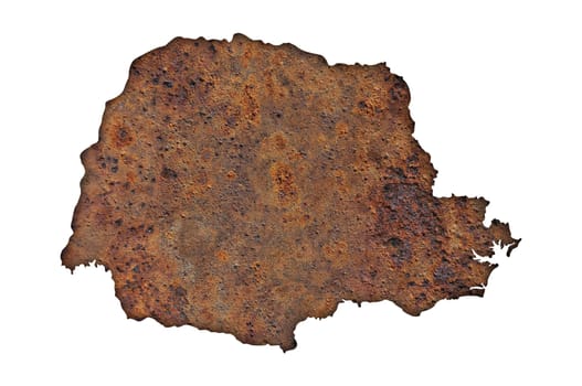 Map of Parana on rusty metal