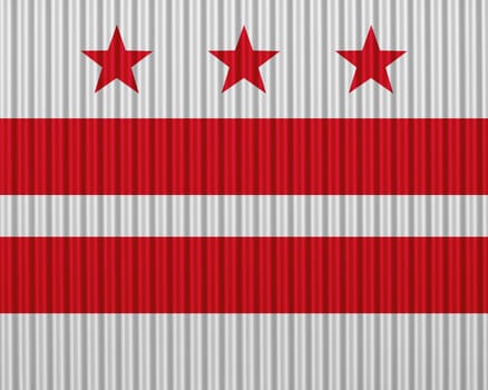 Flag of Washington D.C. on corrugated iron
