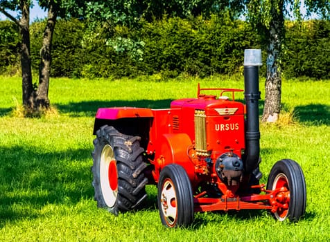 Vintage Polish tractor Ursus C-45 in Choczewo, Pomerania, Poland on 25 ‎August ‎2019