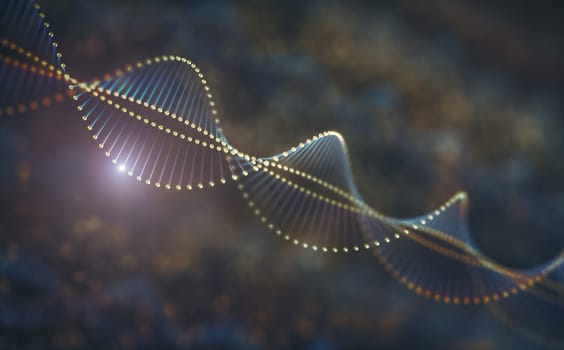 Image of genetic codes DNA. Concept image for use as background. Colored 3D illustration.