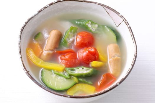 Soup of sausage and vegetables, Pot-au-feu (japanese-style)