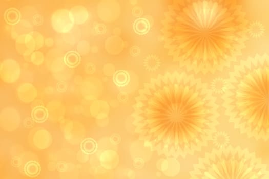 Abstract fresh vivid spring summer light delicate pastel yellow bokeh background texture with bright soft color blossoms and flowers. Card concept. Beautiful backdrop illustration.