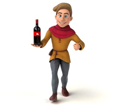 3D Illustration of a medieval historical character