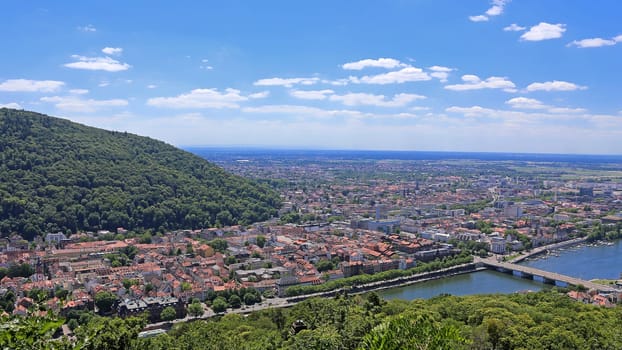Heidelberg center with the Bahnstadt and the Neckar at the Theodor-Heuss-Bridge