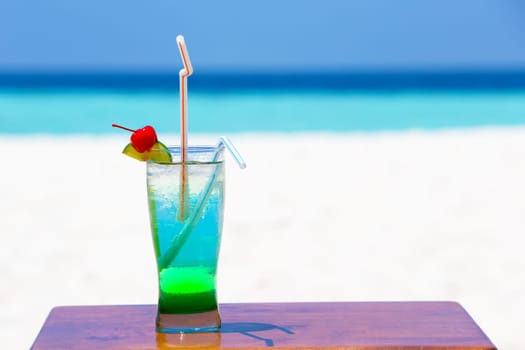 Coloerful cocktail and beverage on the beach