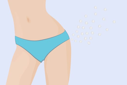 Farting from human body showing flatulence problem vector illustration