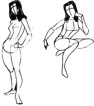 Tutorial of drawing a female body. Drawing the human body, step by step lessons.