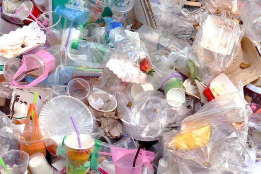 Garbage Plastic Bottle Background, Plastic bag waste Lots garbage texture