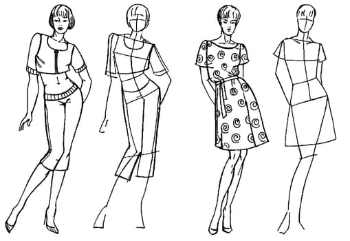 Tutorial of drawing a female body. Drawing the human body, step by step lessons.