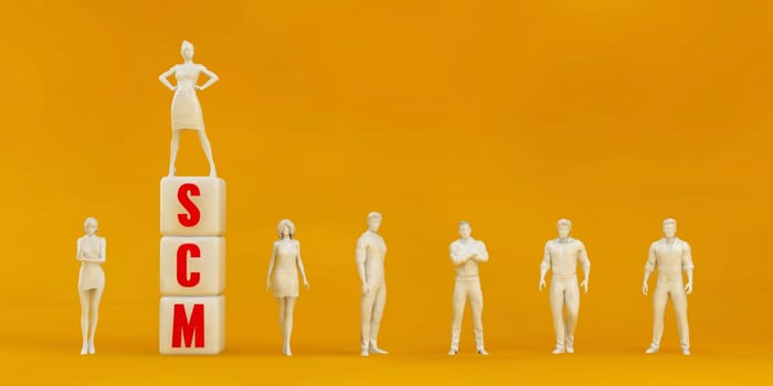 SCM Supply Chain Management Presentation Background in Orange and Red