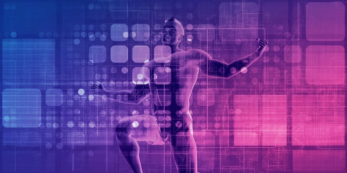 Virtual Fitness Trainer with Immersive Workout Technology Concept