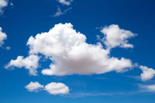 The beautiful blue sky with a big white cloud