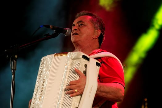 santo antonio de jesus, bahia / brazil - june 21, 2014: The singer Flavio Jose is seen during festivities of Sao Joao in the city of Santo Antonio de Jesus.....