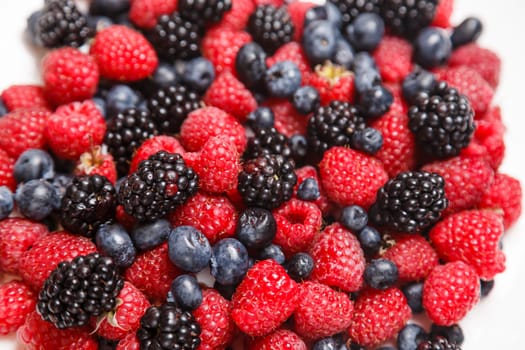 Berry texture close up. Top view flat lay